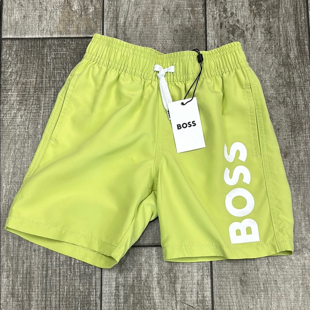 100% Authentic Boss by Hugo Boss Kids Vibrant Lime Green Shorts - NWT